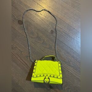 Chic Yellow Quilted Handbag